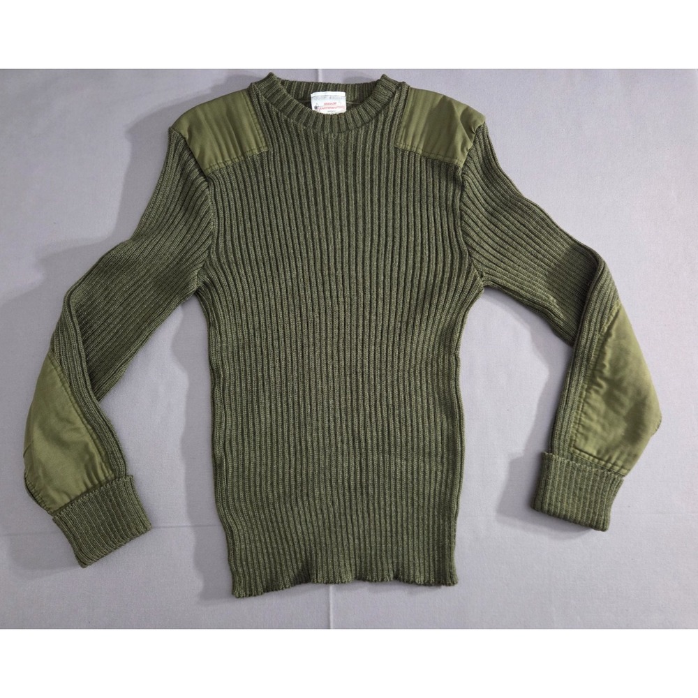 Vintage Brigade Quartermasters Sweater Mens Medium 42 Green Woolly Pully UK Wool